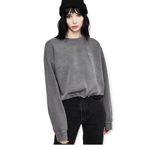 BDG Bubble Hem Sweat Top‎ Dark Gray Size XS - Picture 1 of 9